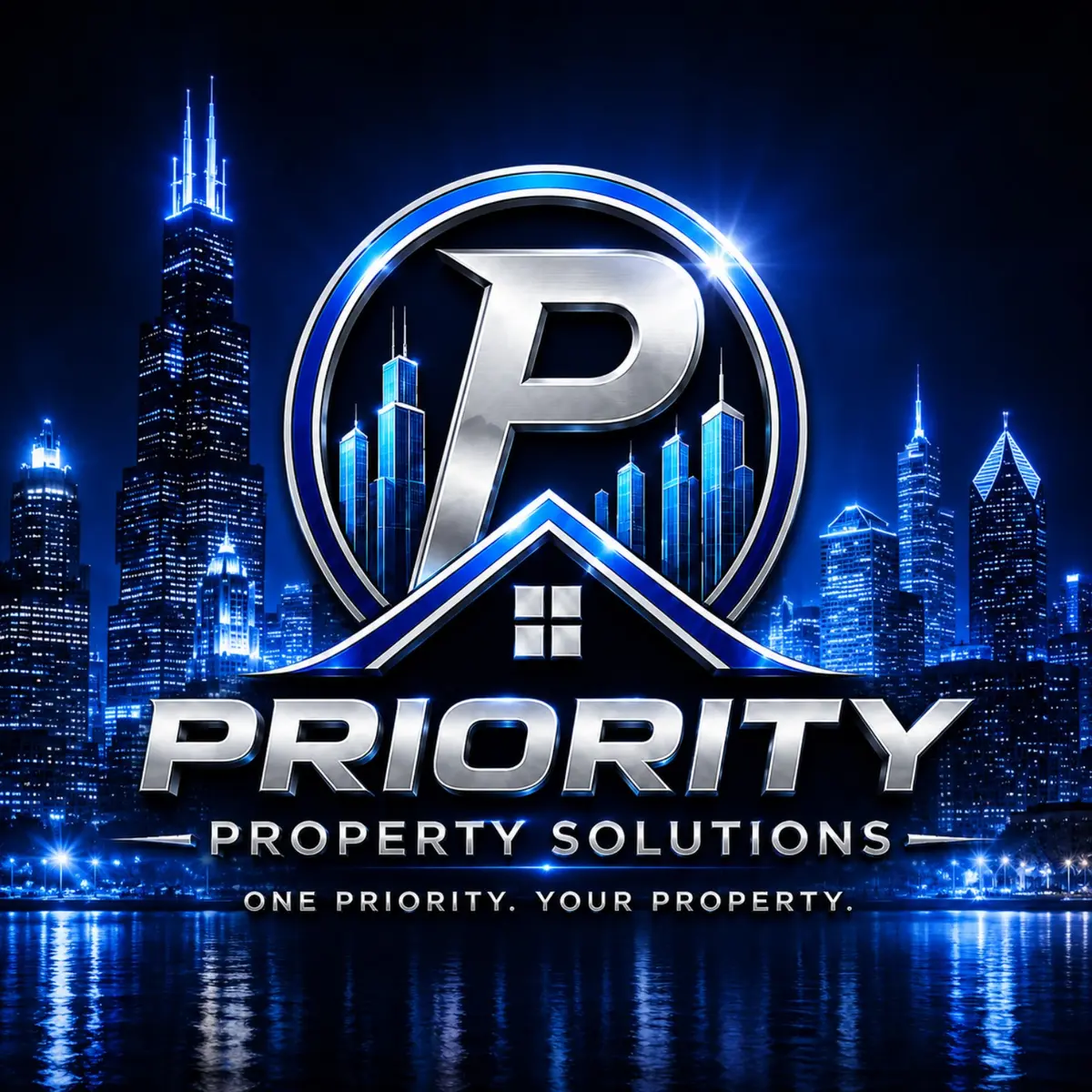 Priority Property Solutions skyline brand artwork